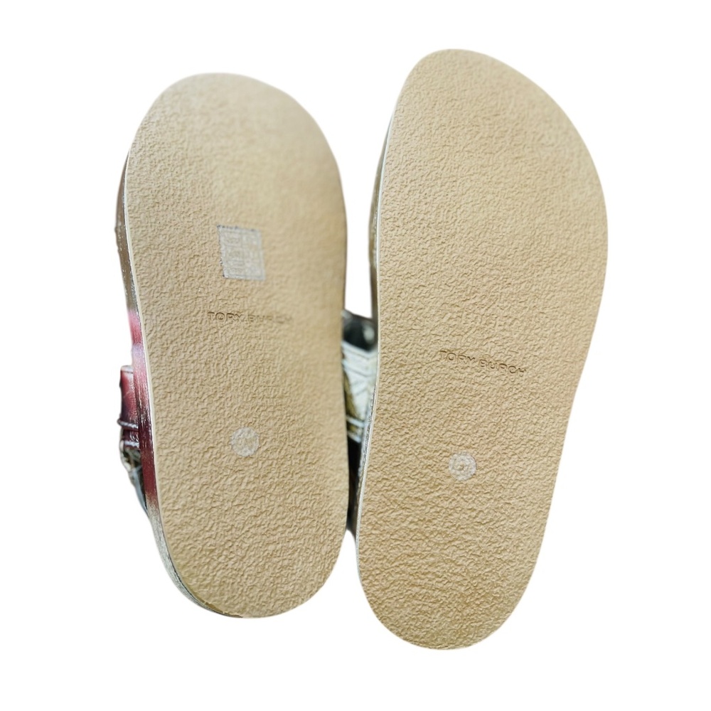 Tory Burch Kira sport Gold Sandal Logo Classic NWOB SIZE 9M - Picture 5 of 11